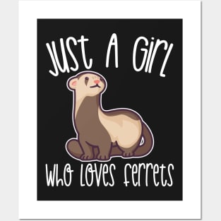 Just A Girl Who Loves Ferrets Gift print Posters and Art